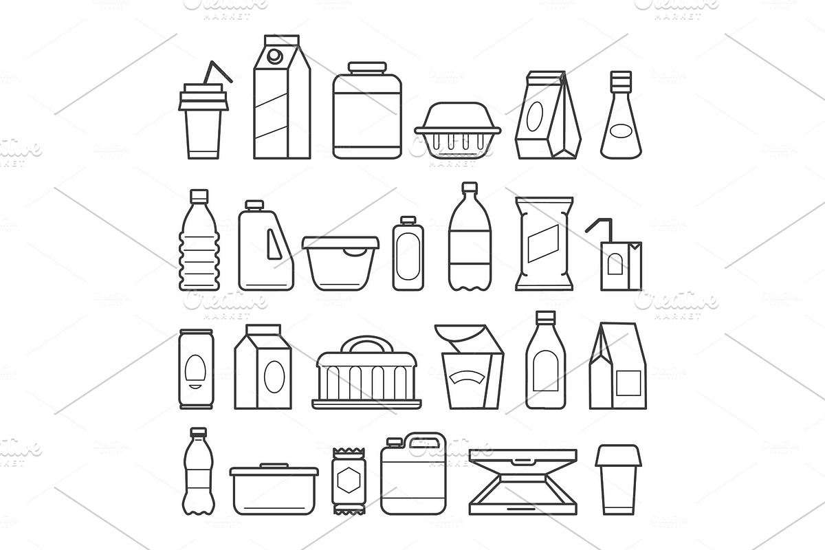 Food package line icons in Illustrations - product preview 8