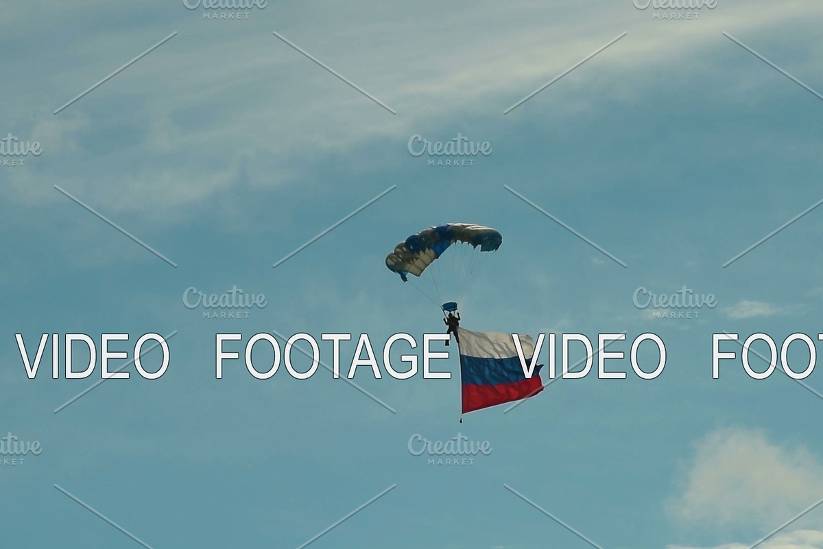 Skydiver with Russian flag in the in Graphics - product preview 8