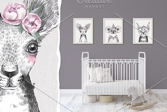 EXOTIC BABIES watercolor set in Illustrations - product preview 1