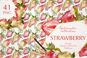 Strawberry Paradise Watercolor png