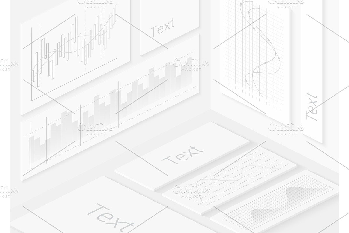 Isometric white wall infographics in Illustrations - product preview 8