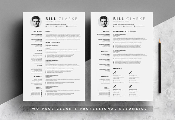 Clean Resume & Cover Letter in Resume Templates - product preview 1