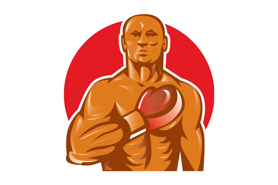 Boxer With Boxing Gloves Hand
