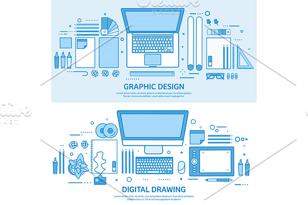 Graphic web design. Drawing and