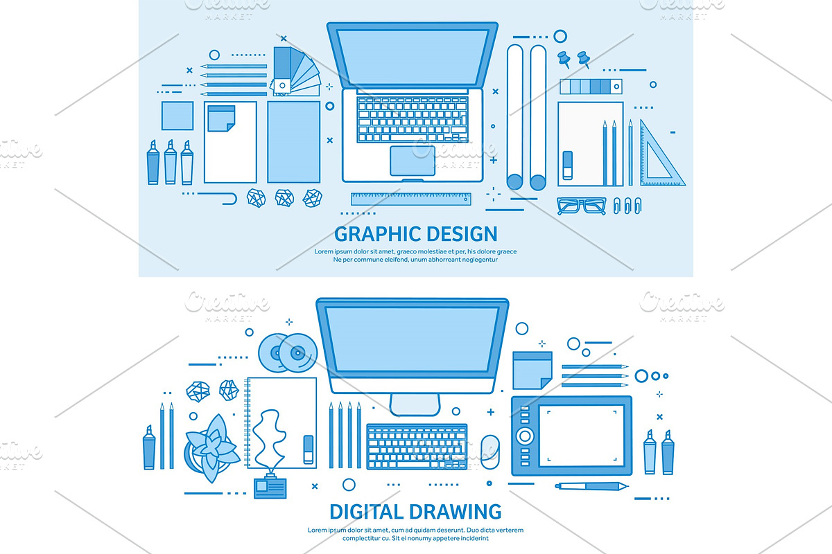 Graphic web design. Drawing and in Illustrations - product preview 8