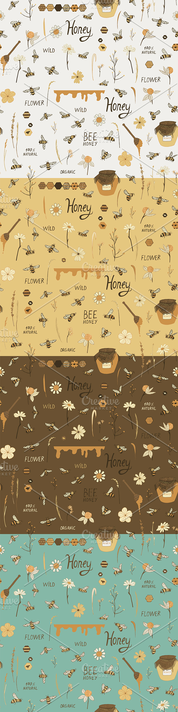 Bees and Honey in Patterns - product preview 1