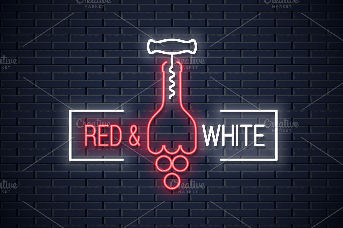 Wine bottle neon design. in Objects - product preview 8