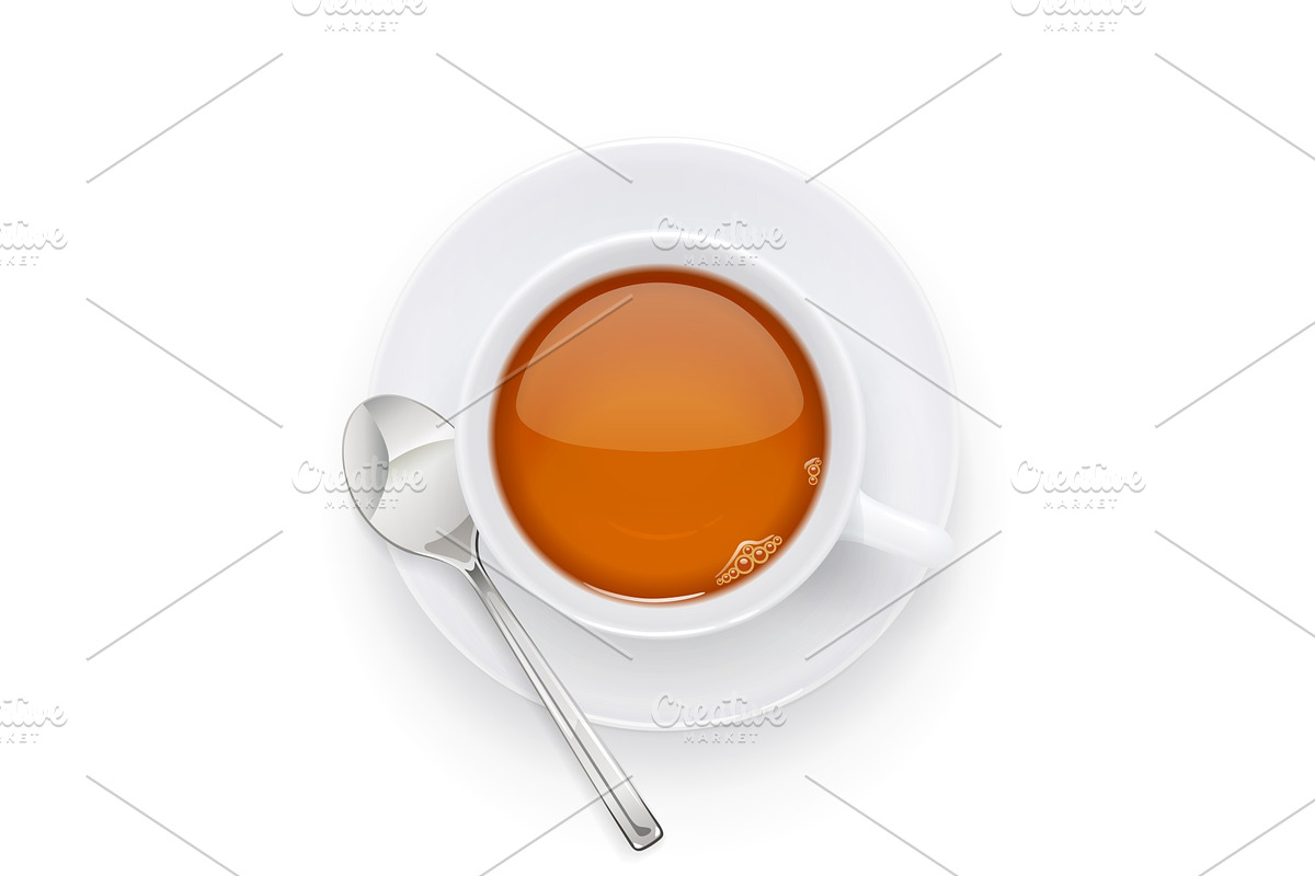 Tea cup and plate. Traditional hot. in Illustrations - product preview 8