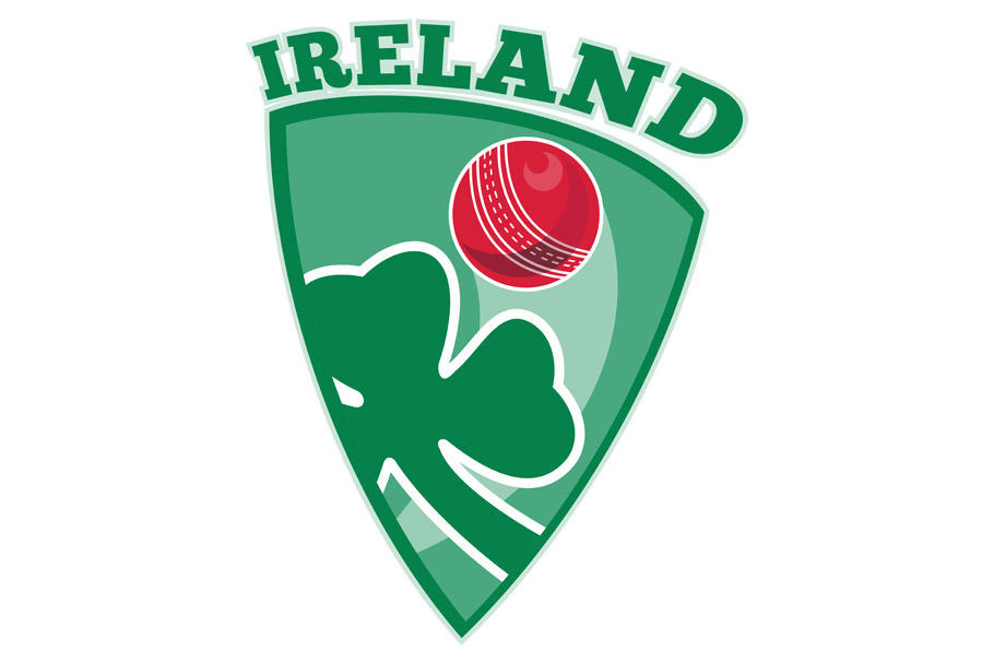 Cricket Ball Shamrock Ireland shield