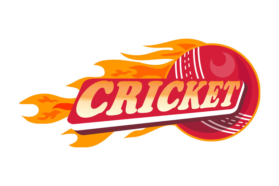 Cricket Sports Ball Flames