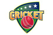 Cricket Sports Ball Stars Shield