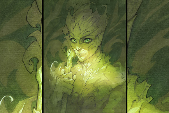 Dryad mage character (JPG) in Illustrations - product preview 1
