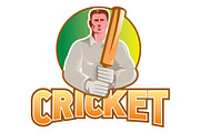 Cricket Player Batsman with Bat