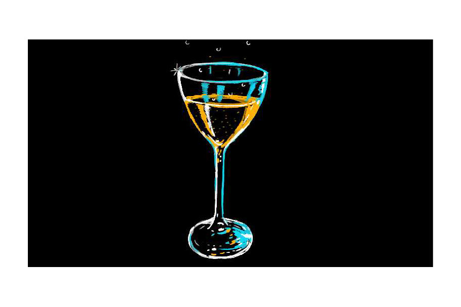 Animation Champagne Glass Bubble