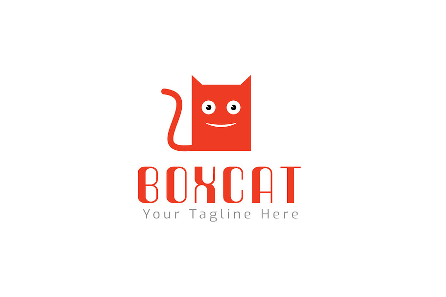 Box Cat Logo Template