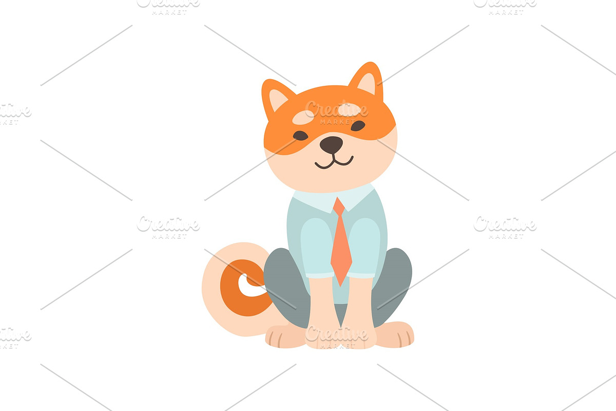 Shiba Inu Dog Businessman Character in Illustrations - product preview 8