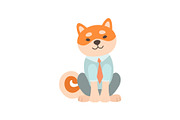 Shiba Inu Dog Businessman Character