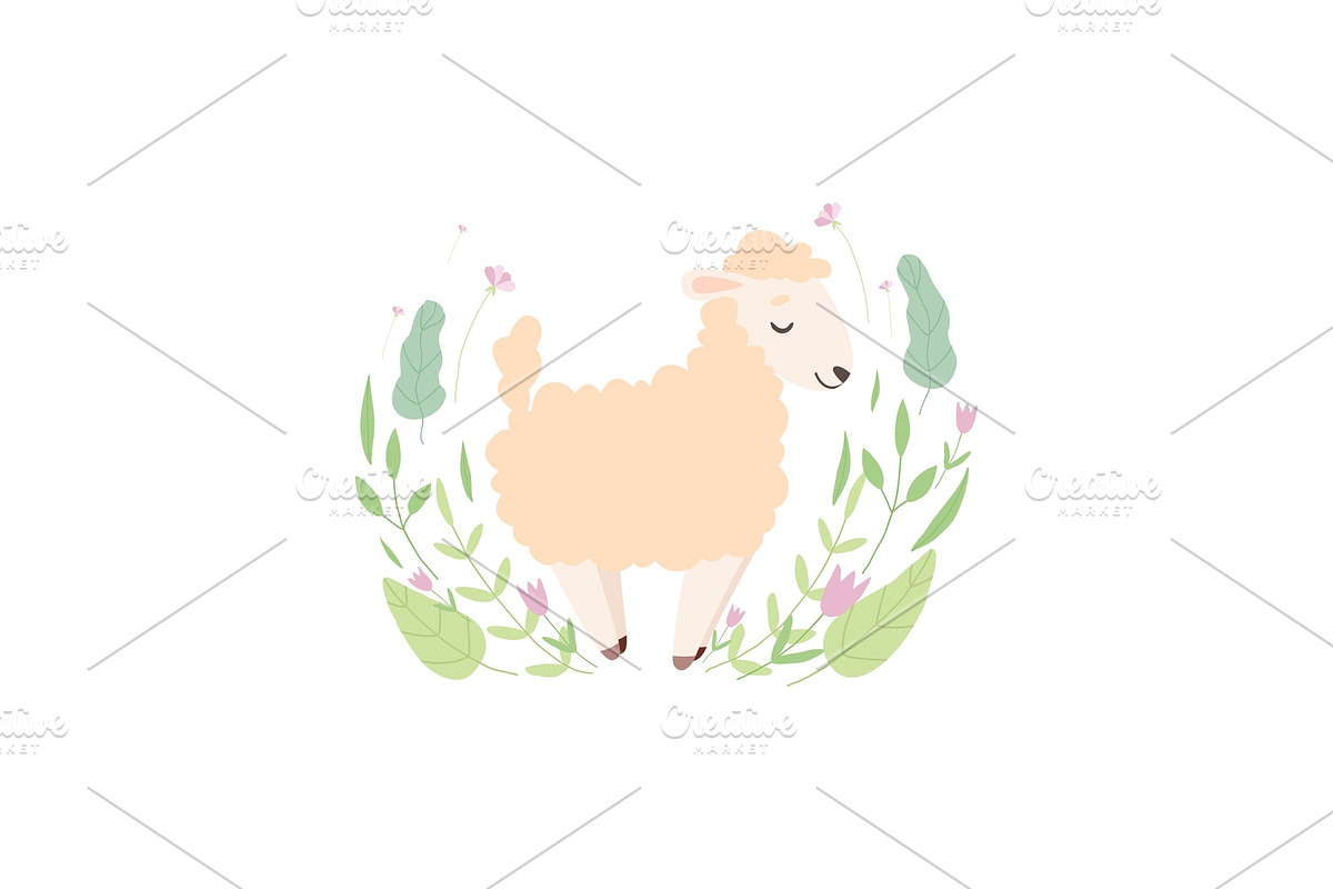 Adorable Little Lamb, Cute Sheep in Illustrations - product preview 8