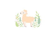 Cute Little Lamb Standing on Meadow