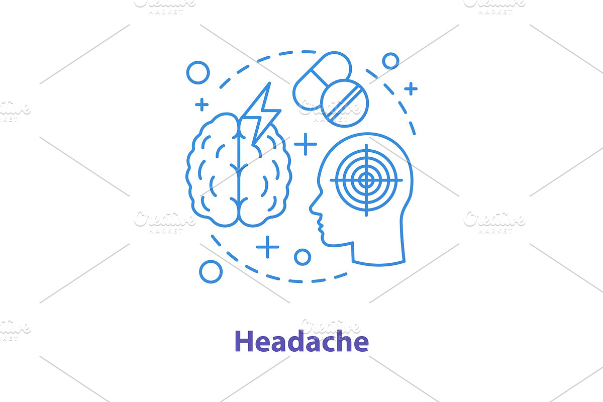 Headache concept icon in Icons - product preview 8