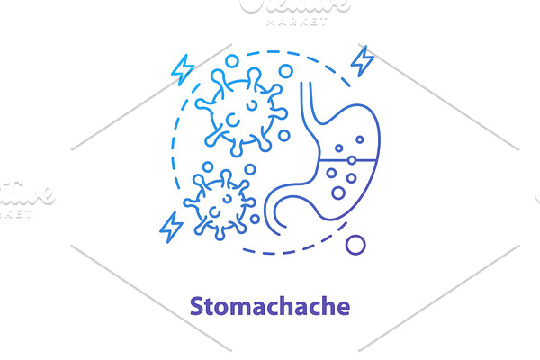 Stomachache concept icon