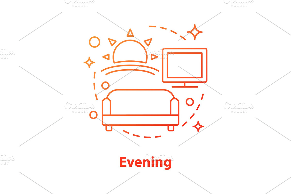 Evening concept icon in Icons - product preview 8