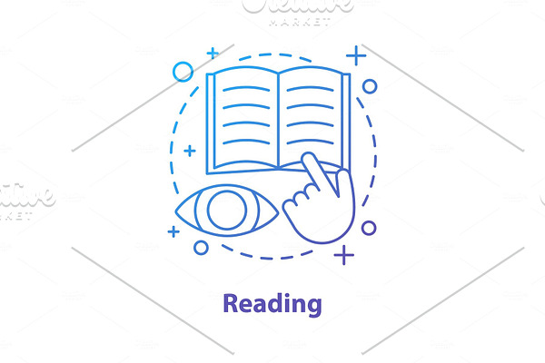 Reading book concept icon