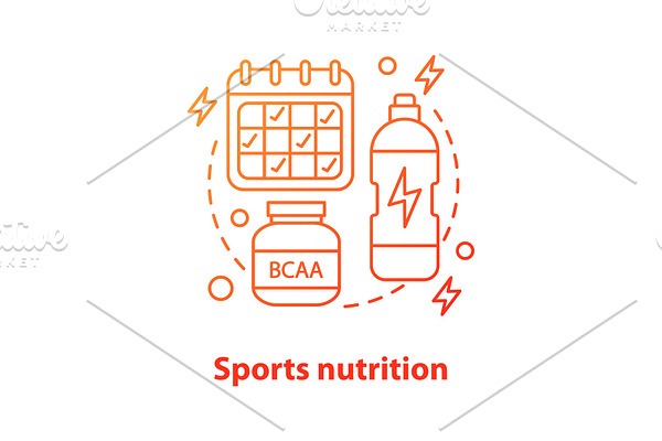 Sports nutrition concept icon