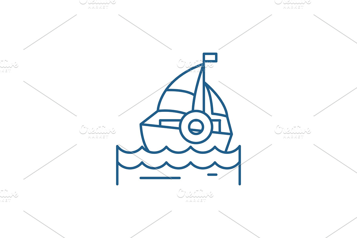 Sailing line icon concept. Sailing in Illustrations - product preview 8
