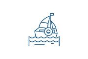 Sailing line icon concept. Sailing