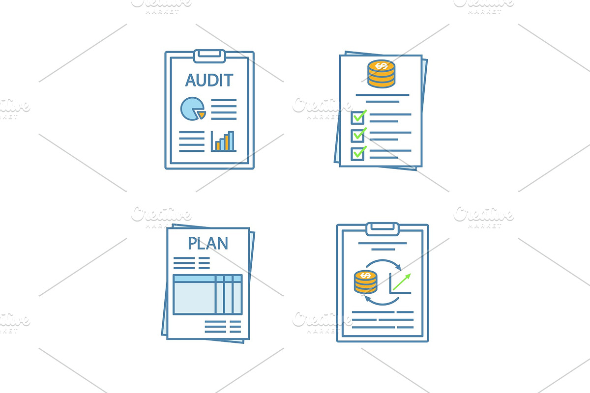 Audit color icons set in Icons - product preview 8