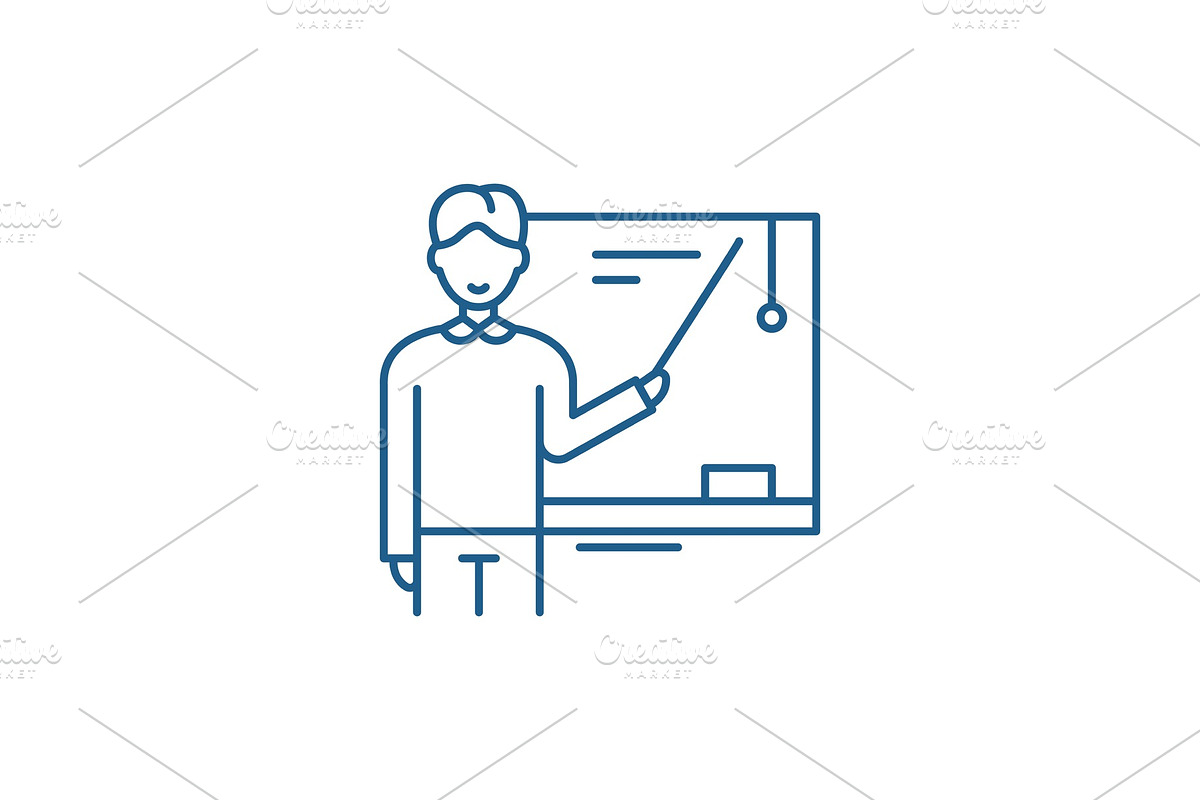 Sales report line icon concept in Illustrations - product preview 8