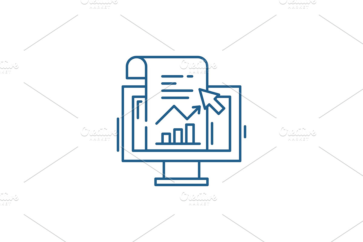 Sales statistics line icon concept in Illustrations - product preview 8