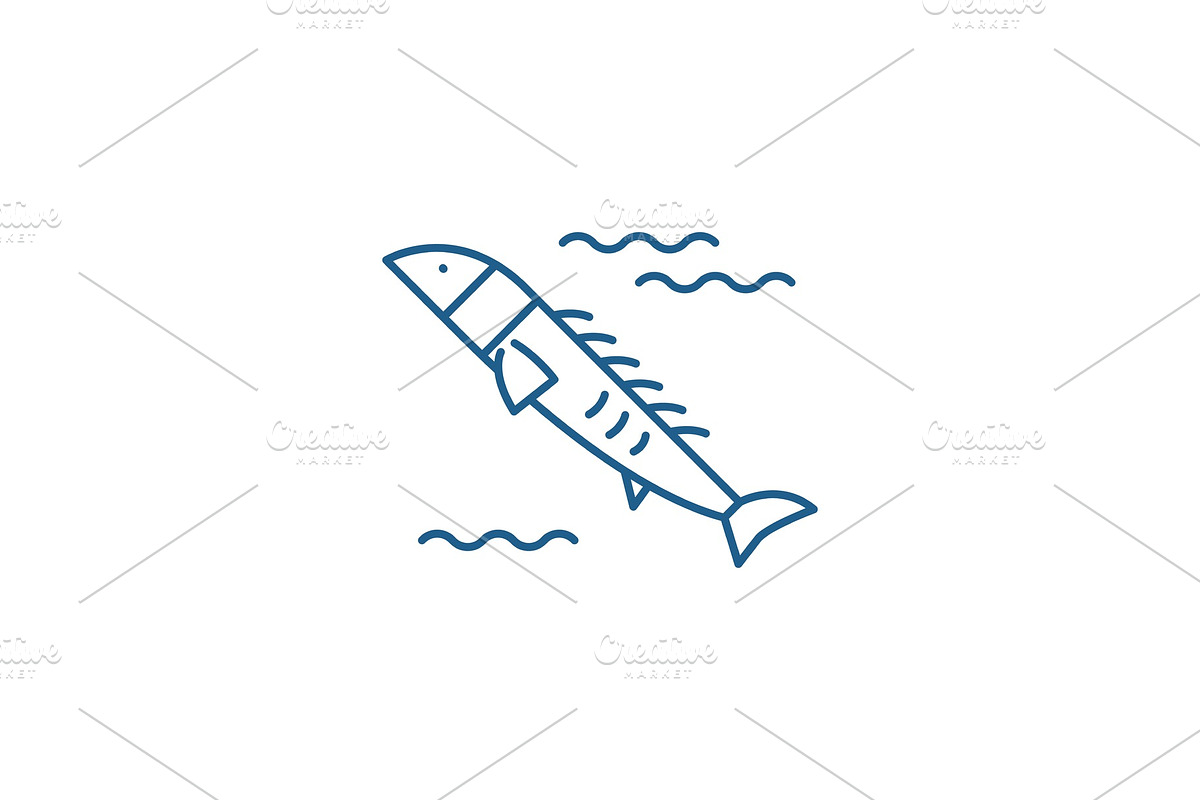 Salmon line icon concept. Salmon in Illustrations - product preview 8