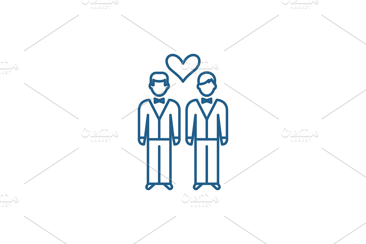 Same sex marriage line icon concept in Illustrations - product preview 8