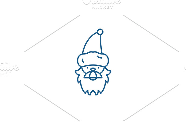 Santa claus line icon concept. Santa