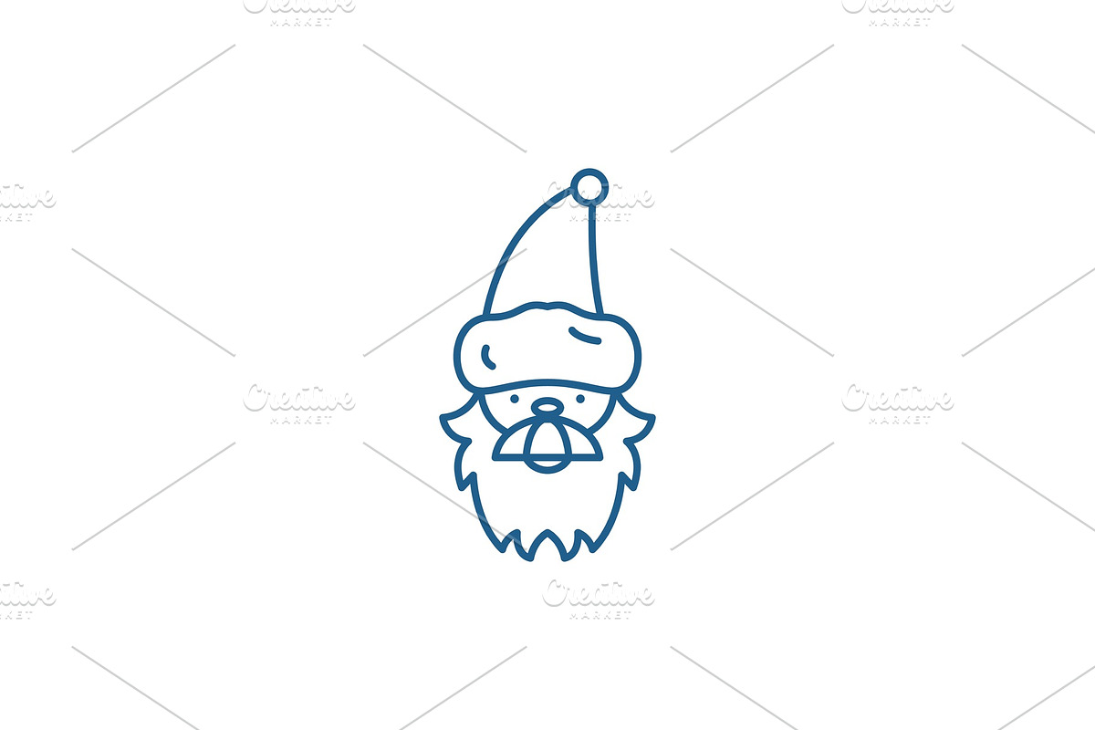 Santa claus line icon concept. Santa in Objects - product preview 8
