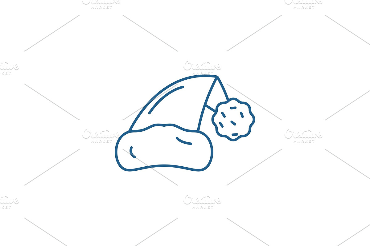 Santa claus hat line icon concept in Objects - product preview 8