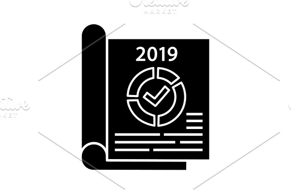 Annual report glyph icon