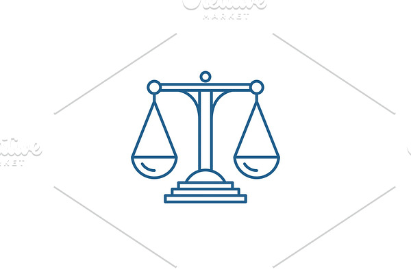 Scales of justice line icon concept