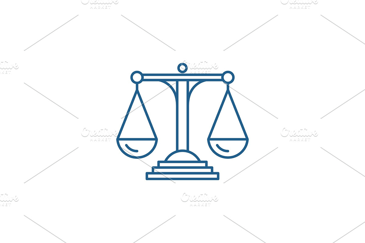 Scales of justice line icon concept in Objects - product preview 8