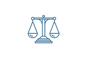 Scales of justice line icon concept