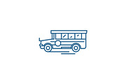 School bus line icon concept. School