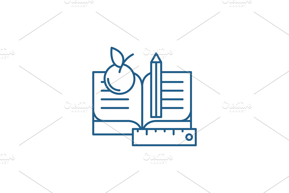 Schooling line icon concept in Illustrations - product preview 8