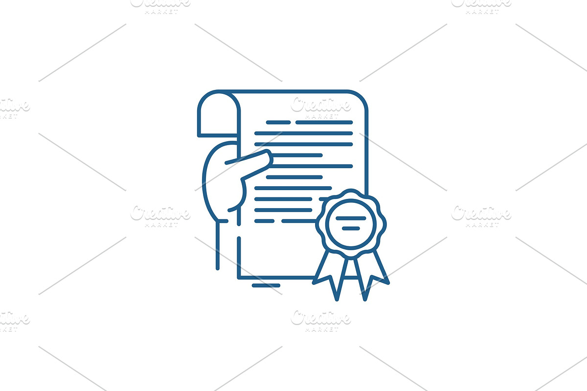 Science diploma line icon concept in Illustrations - product preview 8