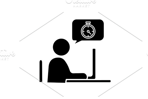 Time management glyph icon