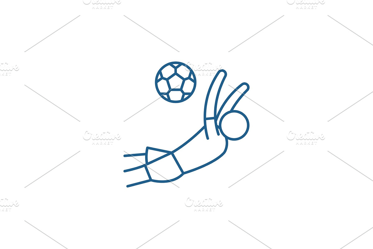 Score a goal in football line icon in Illustrations - product preview 8