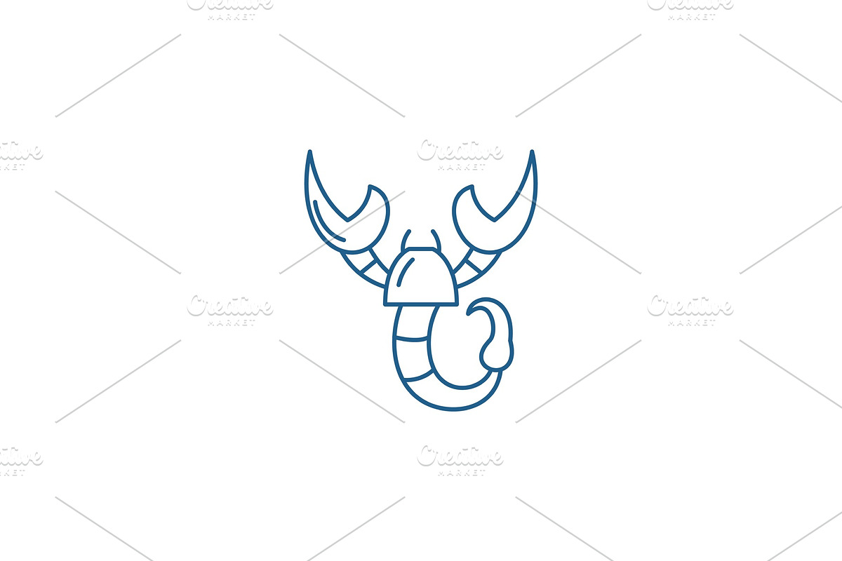 Scorpio zodiac sign line icon in Illustrations - product preview 8