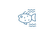 Sea fish line icon concept. Sea fish