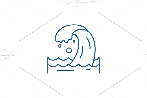 Sea wave line icon concept. Sea wave